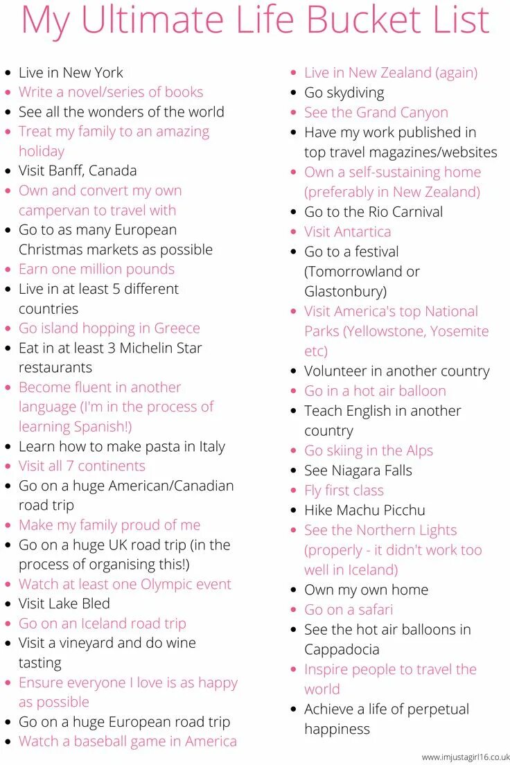 The life list. Life bucket list. ultimate bucket list. travel bucket list. bucket list примеры.