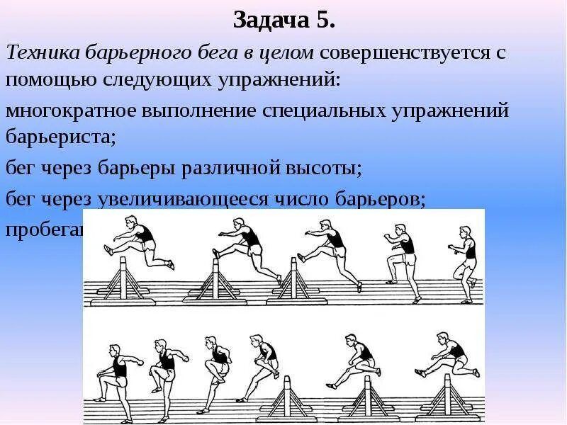 Задача бег. Специальные упражнения барьериста. техника выполнения барьерного бега. барьерный бег техника выполнения. методика обучения техники барьерного бега.