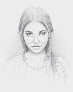Рисунок лица девушки карандашом