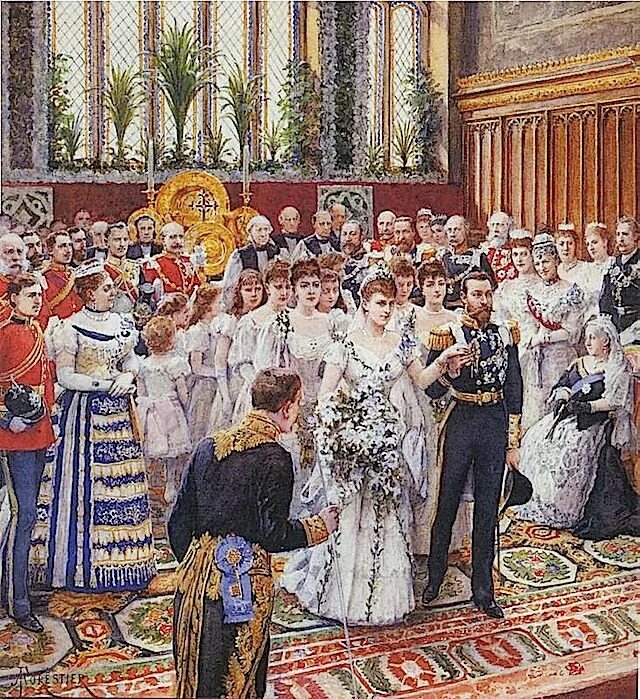 Царская свадьба. Свадьба Георга 5 и Марии Текской. Венчание королевы Виктории. Картина свадьба.