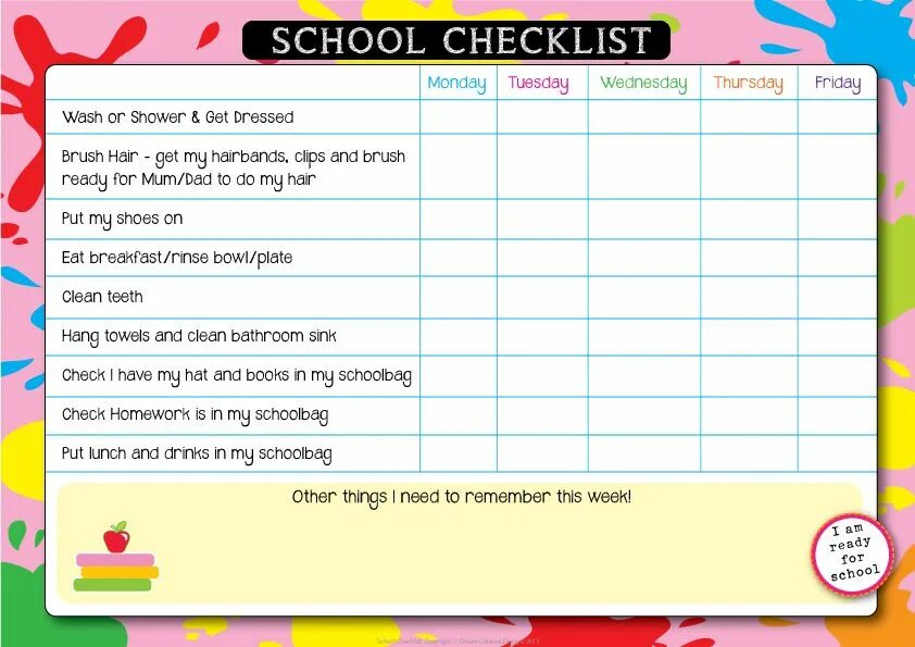 My check list