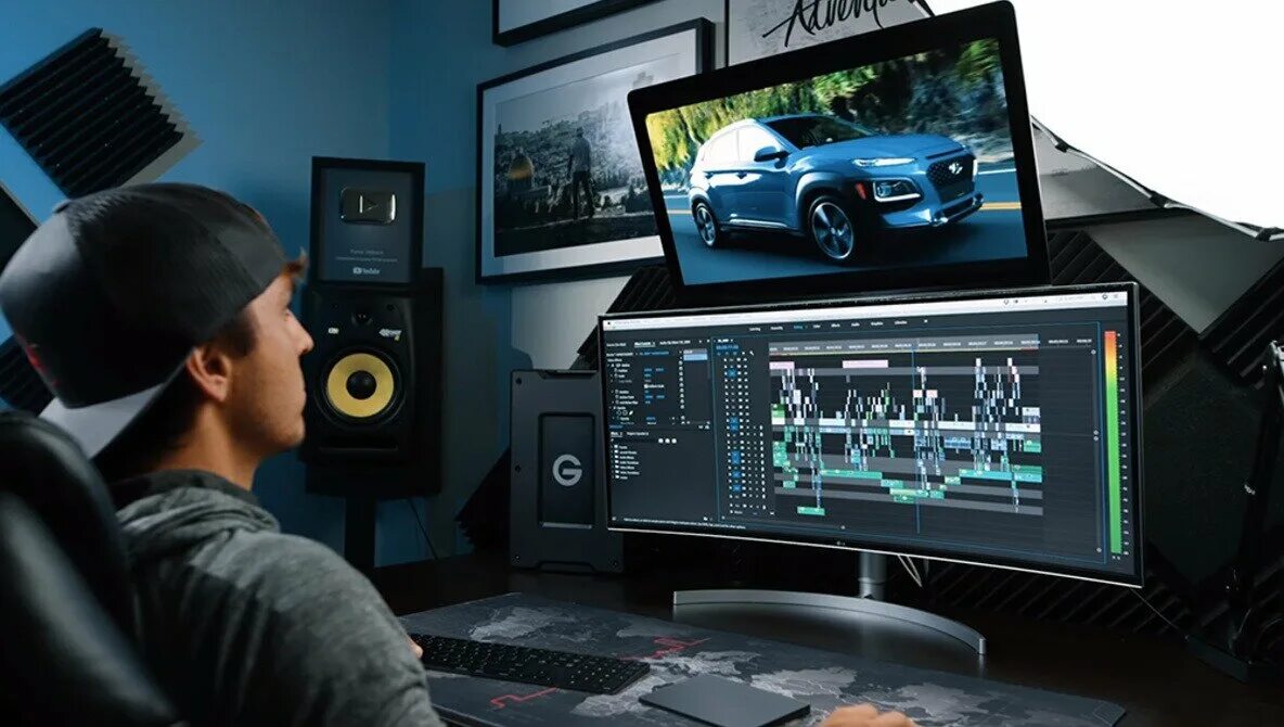 видеомонтажер davinci resolve. видеомонтаж davinci resolve. компьютер для монтажа. рабочее место видеомонтажера. виктор бабушкин звукорежиссер.