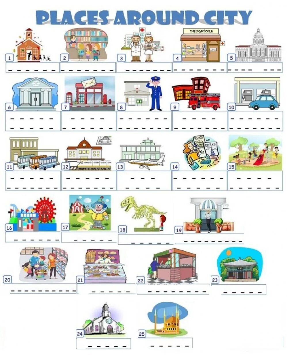 Places in the City английском. Плакат places in the Town. Город Worksheets. Places in Town для детей. Getting around the city