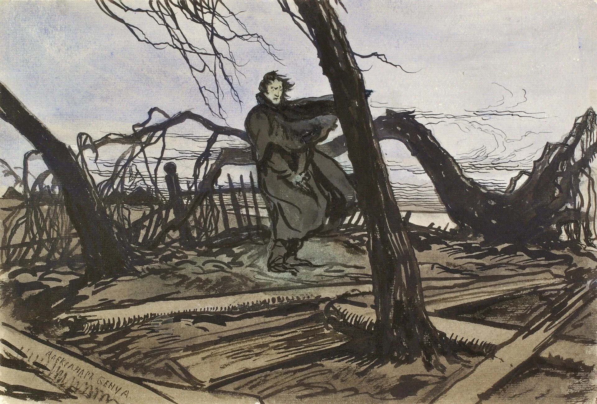 Иллюстрация поэмы. Бенуа медный всадник. Бенуа медный всадник Евгений. Александр Бенуа медный всадник. Иллюстрации Бенуа к медному всаднику Пушкина.