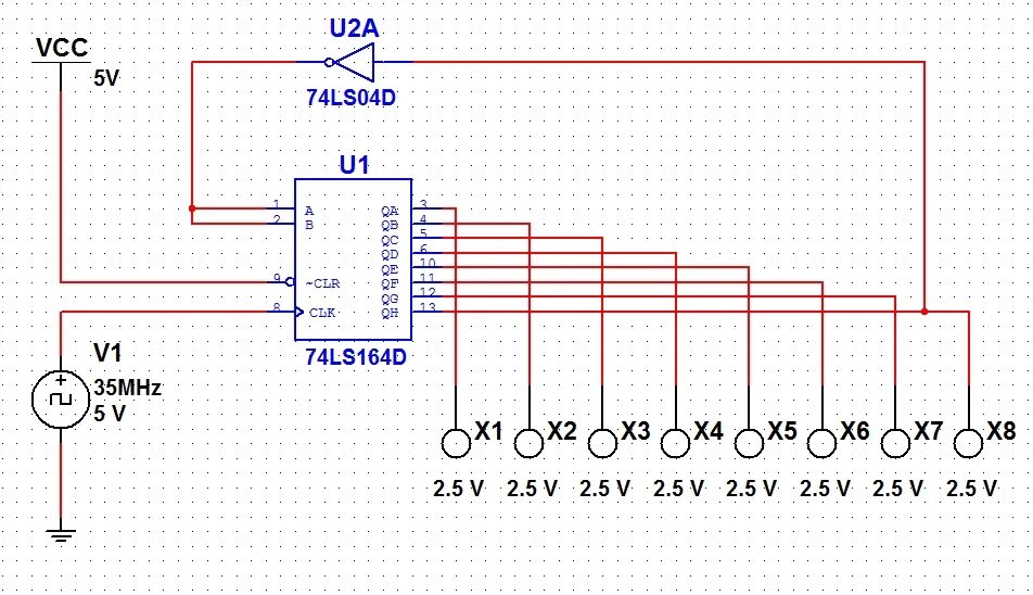 Ls управление. Ls164 схема включения микросхемы. Микросхема 74164. Ring circuit Counter. 74ls164n схема вольтметра.