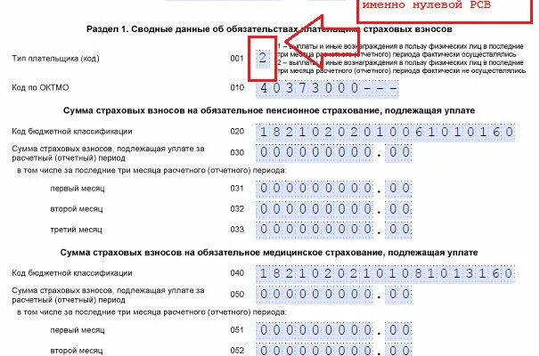 Разделу 1 форма расчета. Расчет по страховым взносам пример заполнения нулевого отчета. Нулевая отчетность по ИП без работников 2021. Нулевой РСВ 3 раздел 2021. РСВ ИП 2022 нулевая.