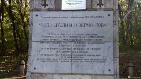 Дуэль лермонтова карта