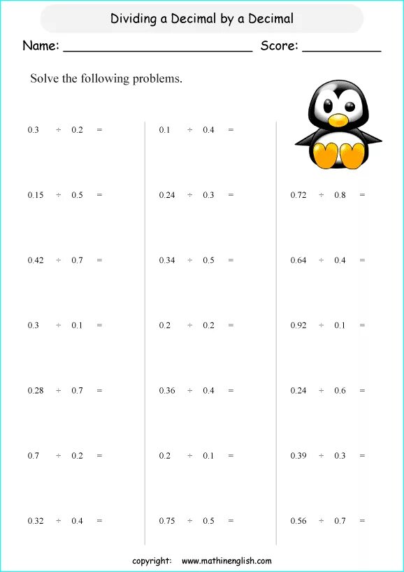 Dividing questions. Dividing decimals. dividing by a decimal. decimal division worksheet. dividing decimal numbers.