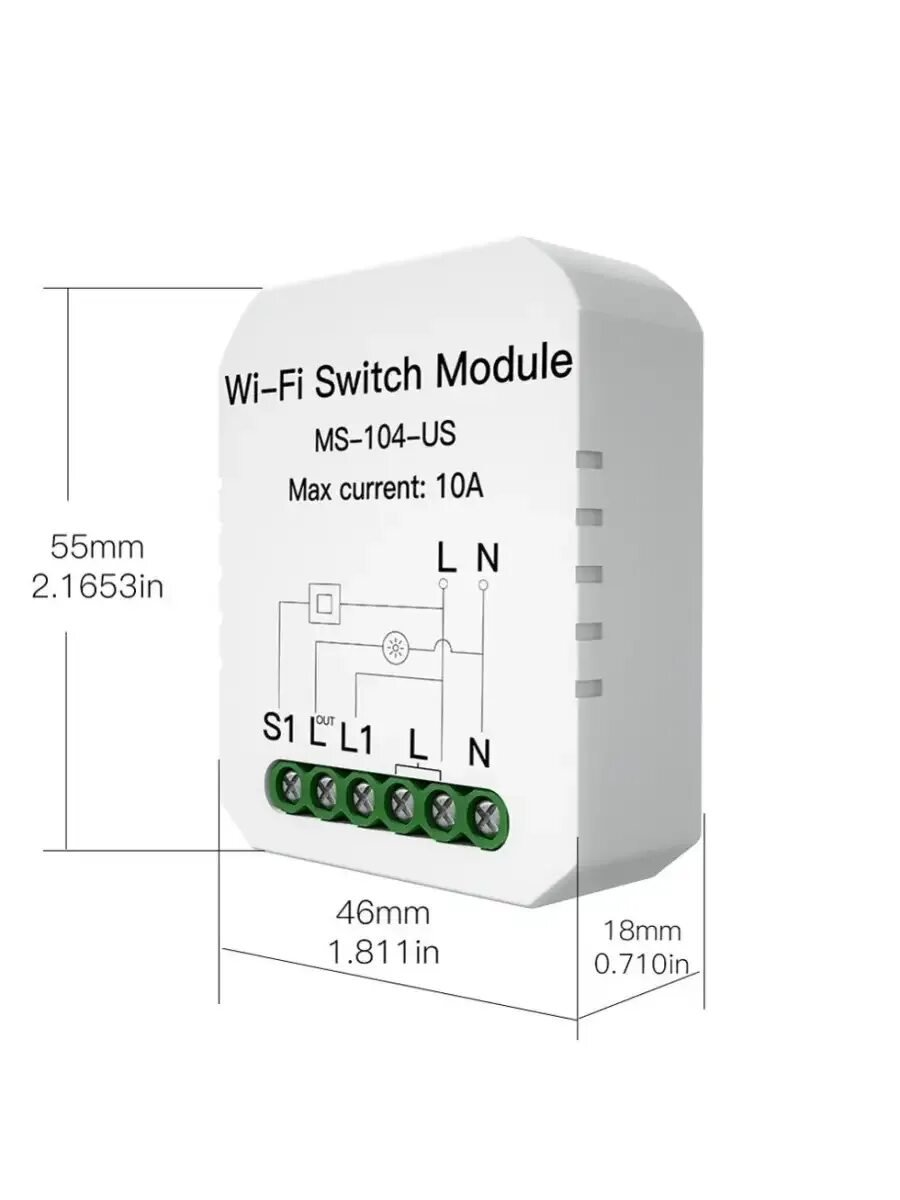 Wi fi реле tuya mini 16a