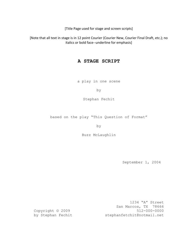 Plays scripts