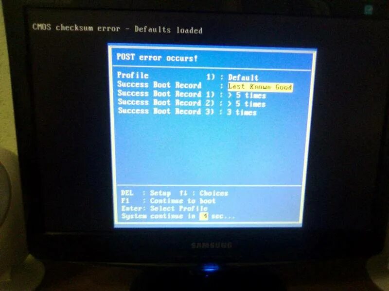 Post error message. Ошибка cmos. ошибка cmos при загрузке компьютера. cmos checksum error defaults loaded при загрузке. при запуске компьютера выскакивает ошибка &quot;defaults loaded&quot;.
