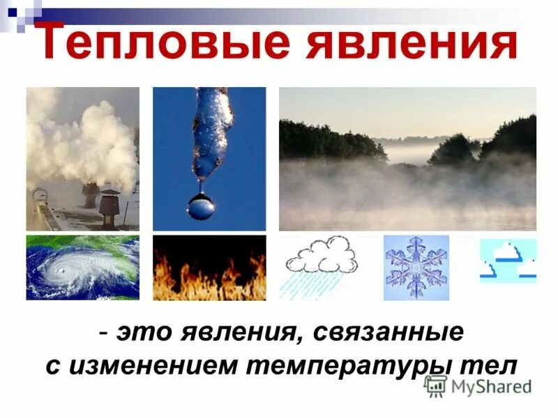 С какими явлениями природы связана смена. Тепловые явления. Тепловые явления физика. Тепловые явления в природе. Тепловые явления примеры.