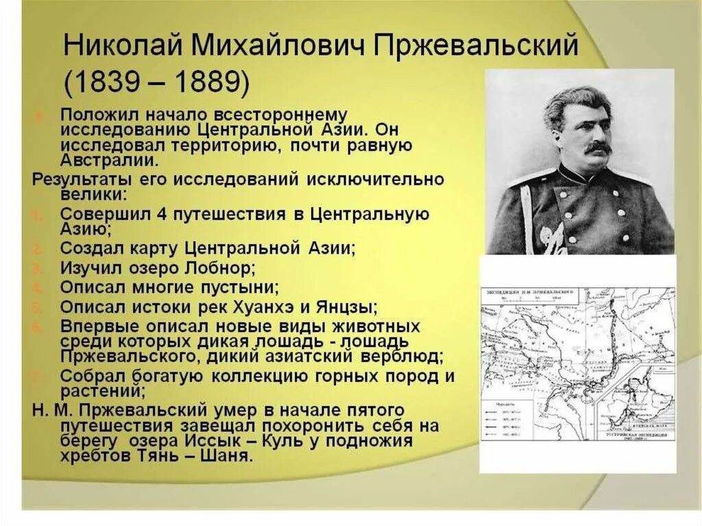 Русские путешественники изучавшие азию. Исследователи Евразии Пржевальский.