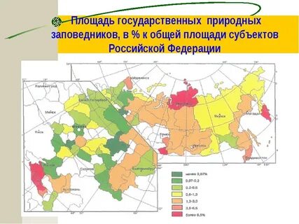 Площадь заповедников