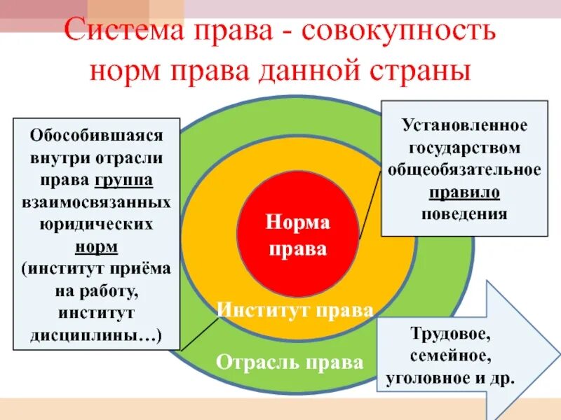 Правовая отрасль внутреннее строение