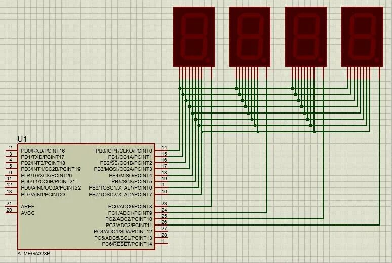 Динамическая индикация семисегментный индикатор. Динамическая индикация семисегментный индикатор AVR. Программирование микроконтроллеров на с++. Схема динамической индикации Протеус.