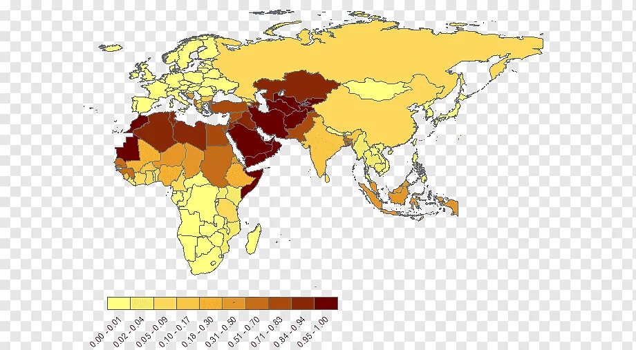 Карта распространения Ислама в мире. Карта распределения Ислама.