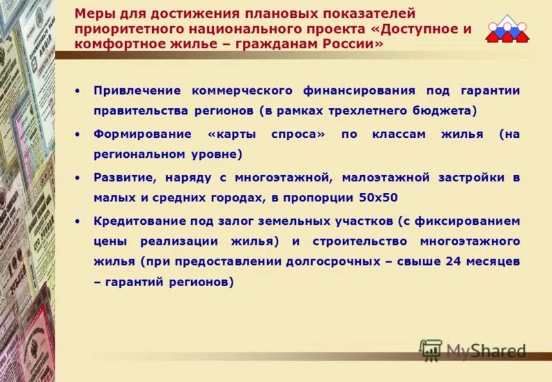 Меры по обеспечению граждан жильем. Обеспечение качественным жильем граждан. Доступное и комфортное жилье гражданам россии. При активном участии. Целевые программы и национальные проекты – это:.