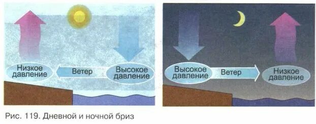 Движение воздуха география 6. Дневной Бриз и ночной Бриз география 6. Дневной и ночной Бриз география 6 класс. Ночной Бриз дует в направлении. Почему образуется ночной Бриз.