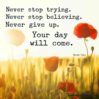I never stop