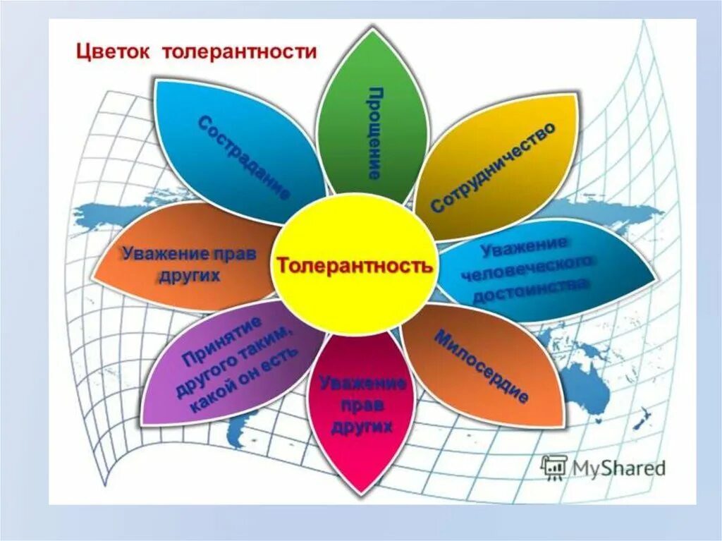 Толерантность уважение. Цветок толерантности. День толерантности. Качества толерантности для детей. Цветок толерантности в школе.