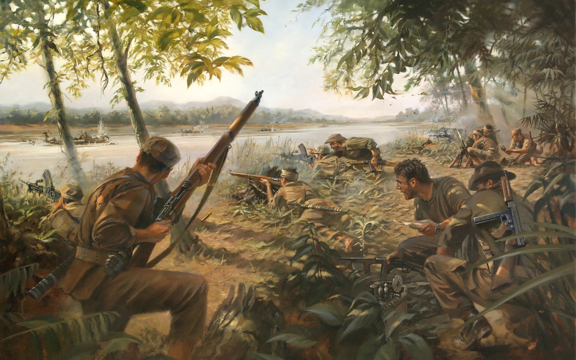 Тропы войны солдата. Стюарт Браун художник картины. Военные картины. Пейзаж войны.