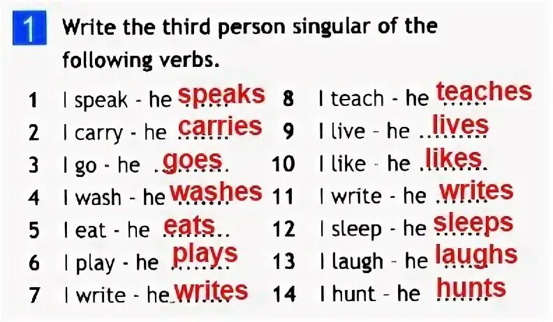 Write the singular of the
