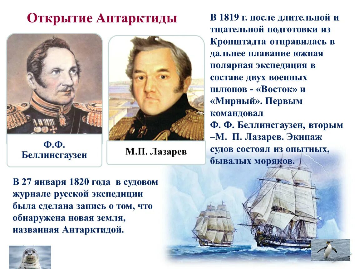 27 Января 1820 года - открытие Антарктиды. Лисянский Крузенштерн открытие Антарктиды. Первый открыватель Антарктиды. Первое открытие Антарктиды.