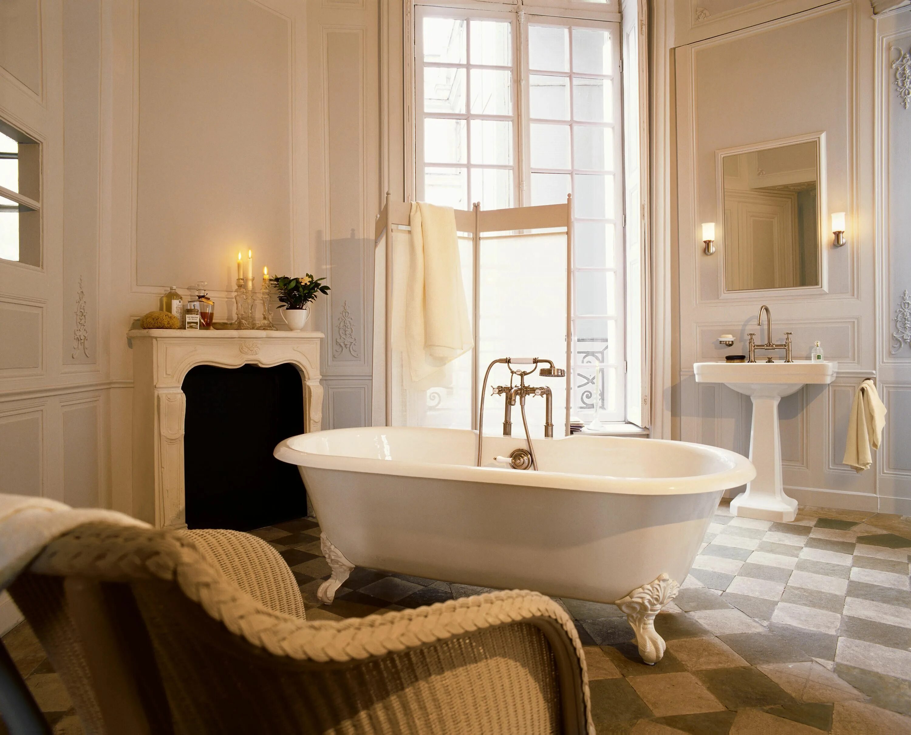 Купить для интерьера ванной Скачать обои bath, interior, home, bathroom, раздел интерьер в разрешении 1600x1