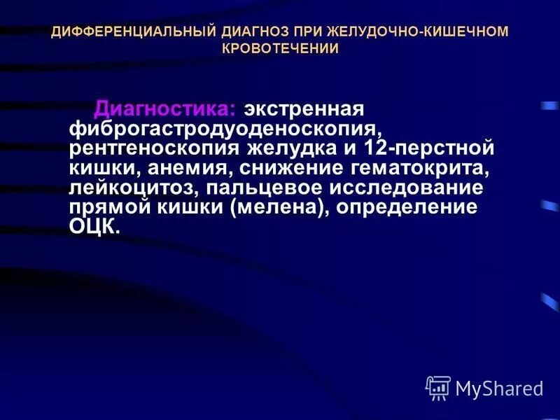 Желудочное кровотечение диагностика