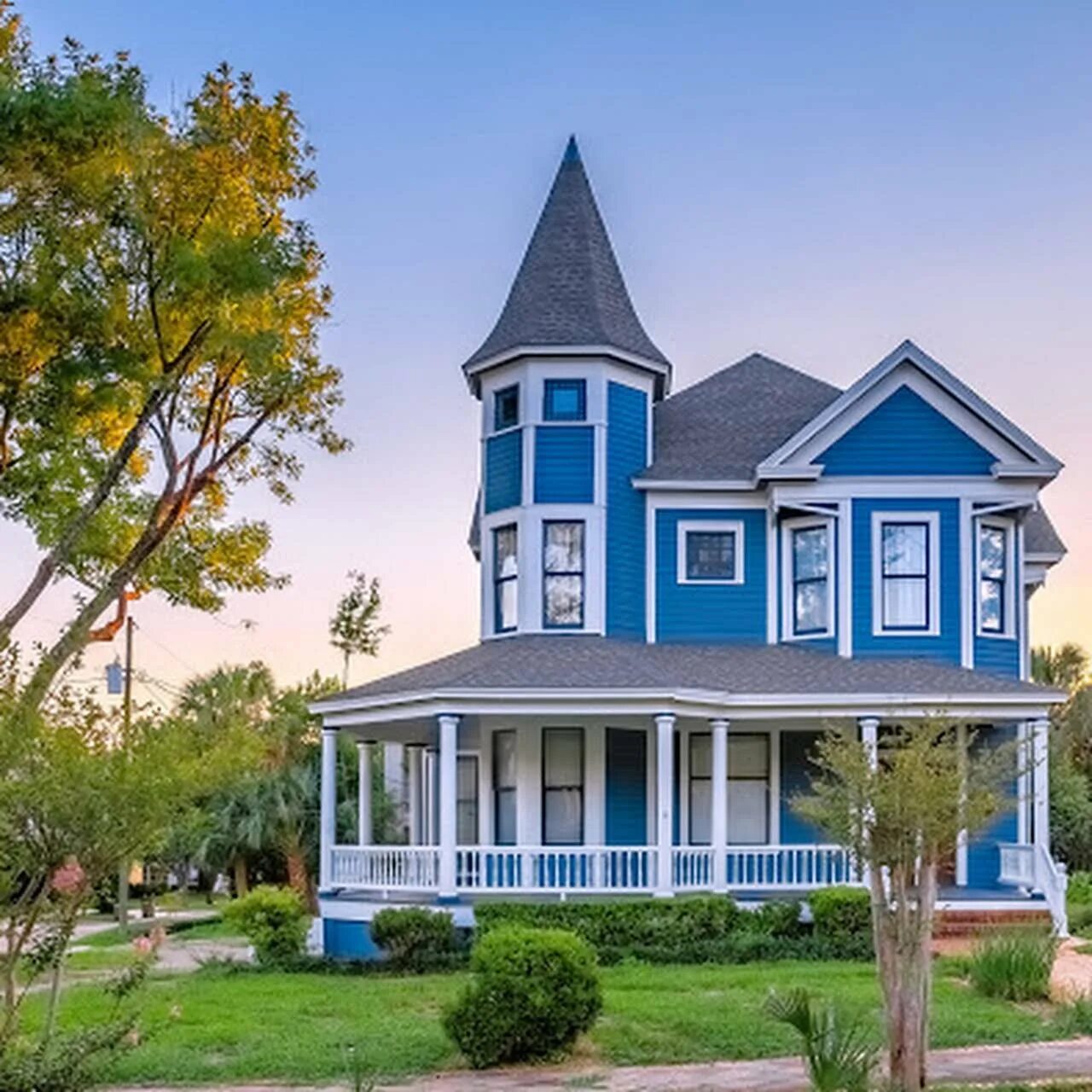 Голубой домик. Дом с синей крышей. Деревянный дом голубого цвета. Синий фасад дома. Красивый синий дом