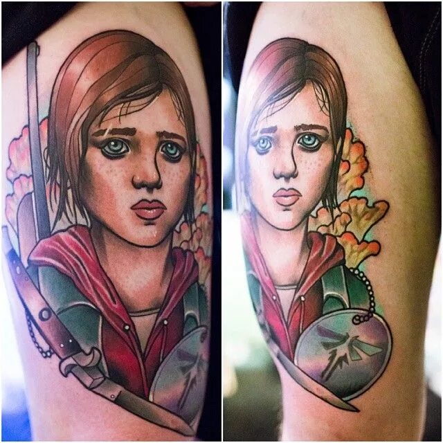 Татуировка the last of us. Татуировка элли из last of us. татуха элли одни из нас.
