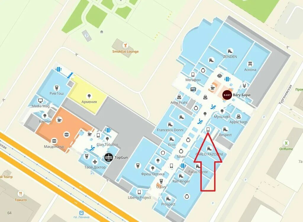 карта гостиного двора магнитогорск