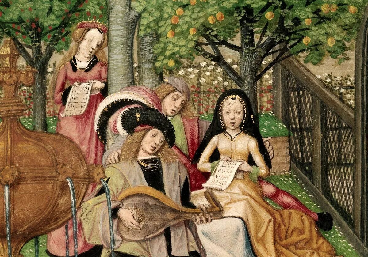 Жизнь средневековый европы. Куртуазная живопись средневековья. Гильом де Лоррис. Готика живопись средневековья.