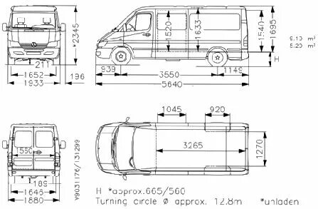 Габариты мерседес спринтер 906