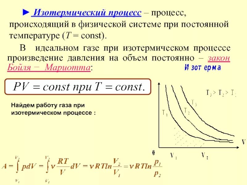 Процесс идущий при постоянном давлении. Изотермический процесс v2/v1. изотермический процесс при постоянной температуре. график изотермического процесса идеального газа. изотермический процесс это процесс происходящий при.