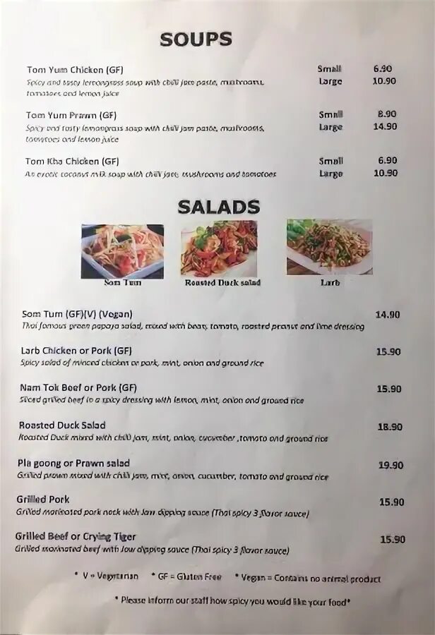 Menu description. Menu description