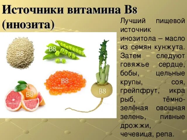 Витамин в 8 в продуктах