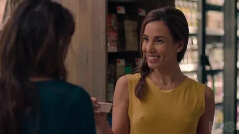 The yellow tank top of a woman in Mrs. Fletcher (Season 1) .