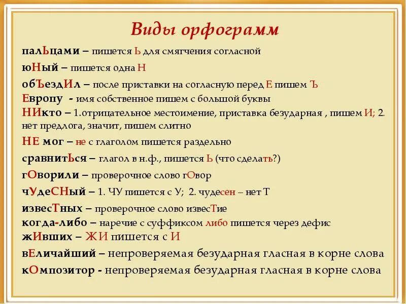 Орфограмма пример 3 класс. Орфограммы. Виды орфограмм таблица. Виды орфограмм в русском языке. Схемы орфограмм.