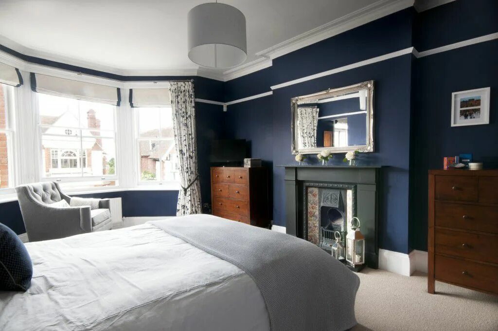Estate Emulsion Drawing Room Blue no. 253 Bedroom interior, Blue bedroom decor, 