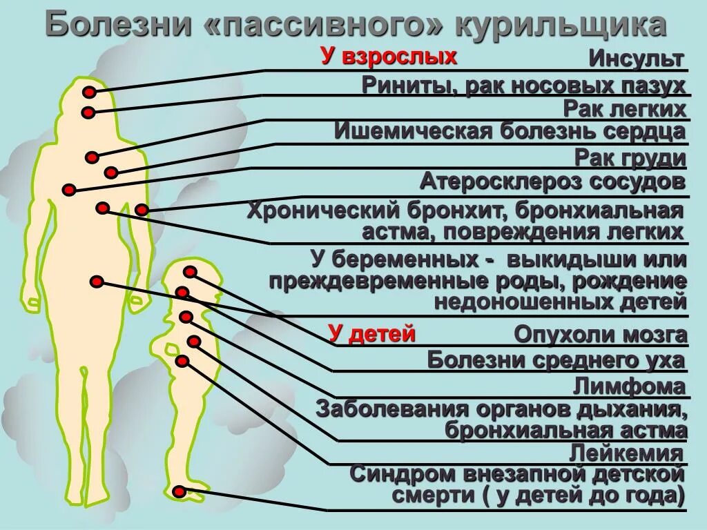 Пассивные болезни. Болезни пассивного курильщика. Факторы риска у пассивных курильщиков. Болезни пассивного курильщика взрослого. Легкие ребенка пассивного курильщика.