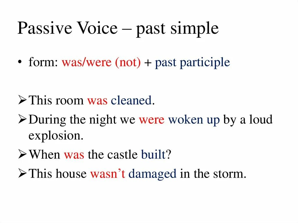 Passive voice examples. Пассивный залог паст Симпл. Passive Voice past simple negative. Пассивный залог past simple. Past Passive правило.
