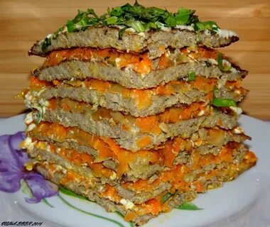 Пирог из печени слоями