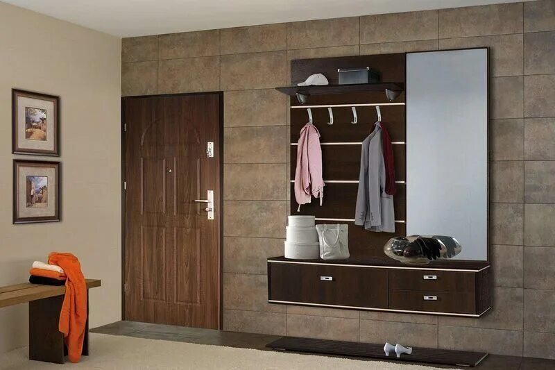 Garderobenmöbel Set Ciudada in Anthrazit und Wildeichefarben Dressing room desig
