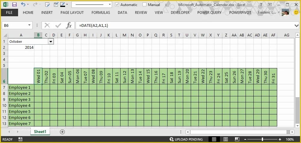 Шаблон календаря в excel