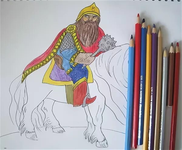 Нарисовать богатыря 6 класс