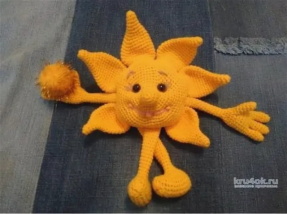 Солнышко крючком схема и описание бесплатно Little Sunshine Applique Free Crochet Pattern Ambassador Crochet Crochet appli