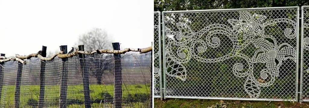 Как украсить рабицу на даче