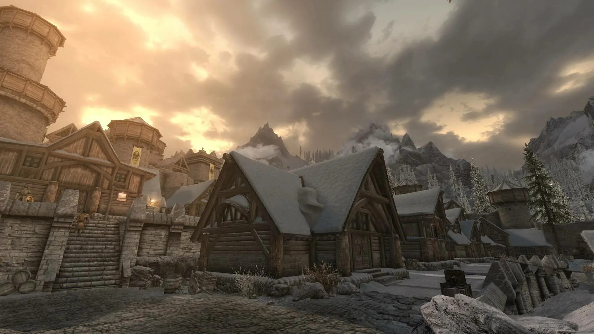 Освещение скайрим se. Skyrim деревня анга. skyrim освещение мод. skyrim мод новое освещение. скайрим деревня кэйла.